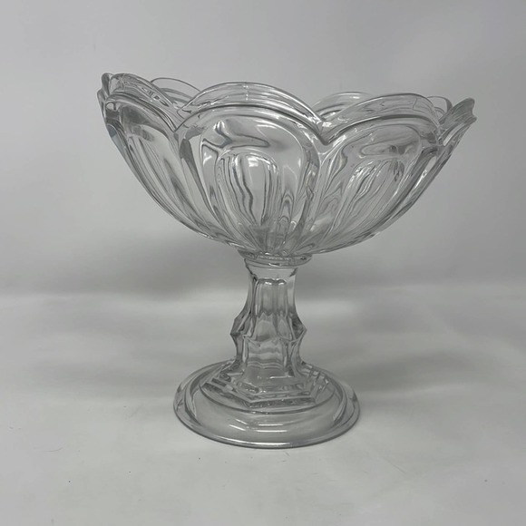 Vintage Other - Vintage EAPG Clear Glass Compote With Scalloped Edge